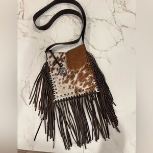 Riviani Fringe Leather Cowhide Crossbody Bag